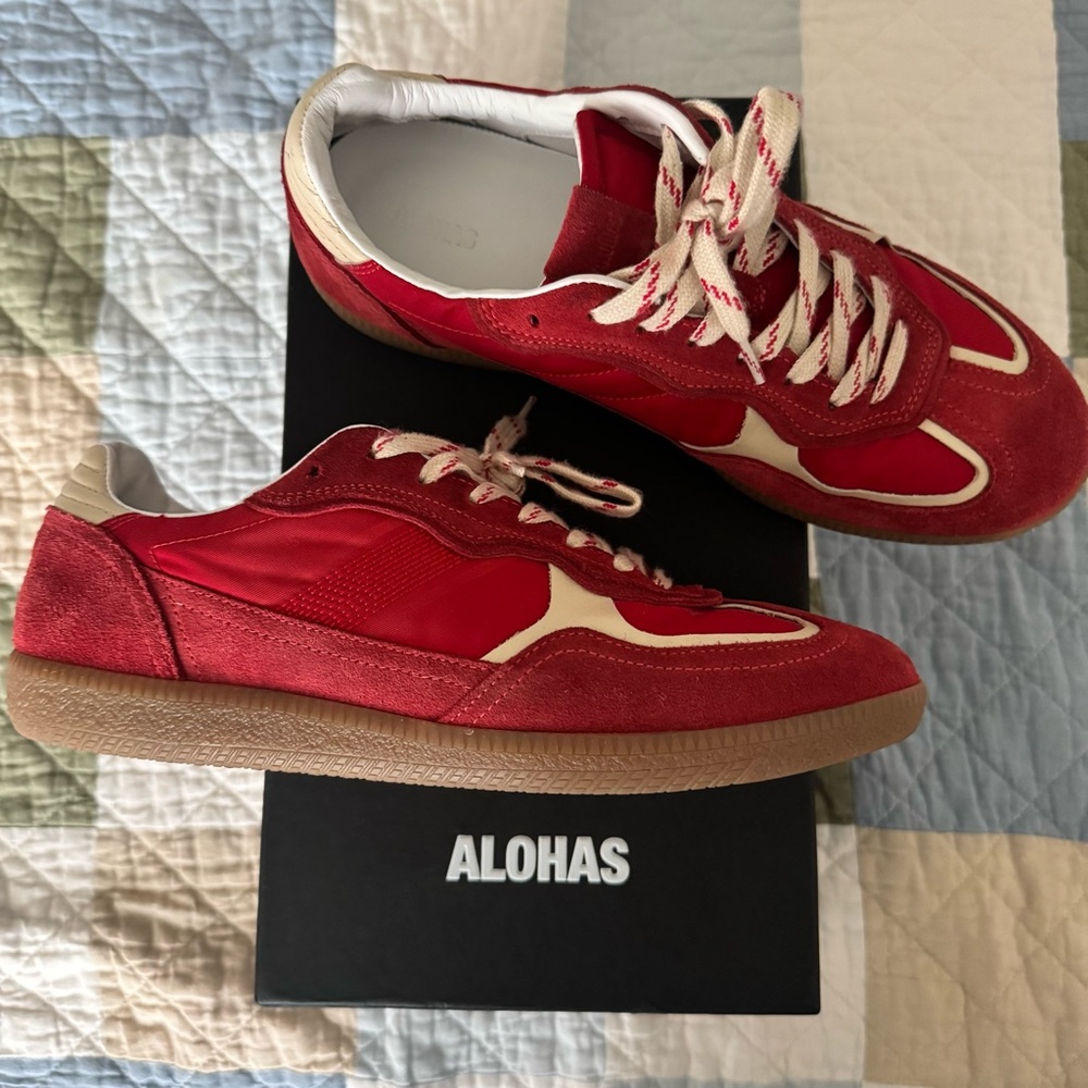 ALOHAS Rife Sheen TB.490 Red Sneakers Size 8